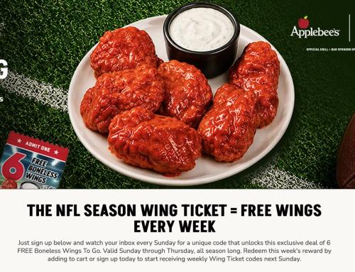 Free Applebee's Wings Every Week deal at Applebee's