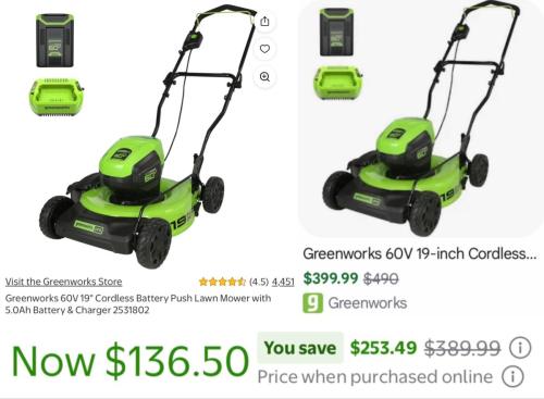 $250 Off Brand New Lawn Mower at Walmart deal at Walmart