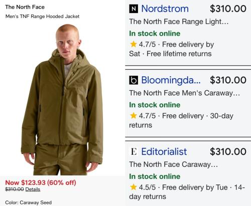 Over $180 Off North Face Jackets at Macy's deal at Macy's