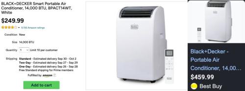 Black+Decker Portable AC All-Time Low $250 deal at Woot