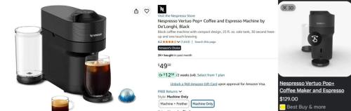 Nespresso Machine for $50 at Amazon deal at Amazon