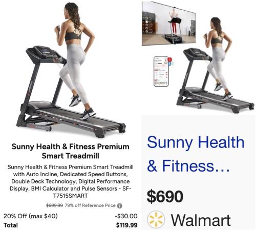 Sunny Health Treadmill Drops to $120 from $700 deal at Amazon