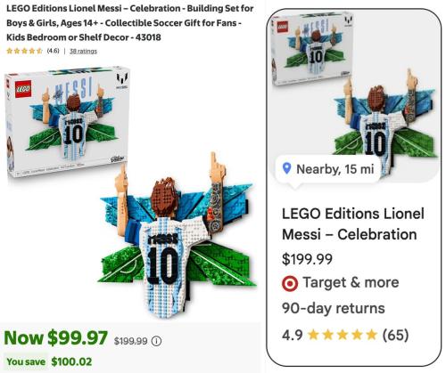 LEGO Messi Celebration Set Drops to $99 deal at Walmart