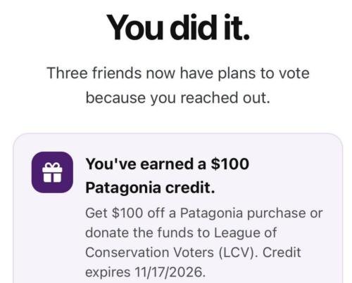 Free $100 Patagonia Credits