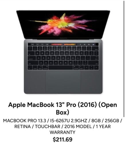 13" MacBook Pro for $211 at Woot deal at Woot