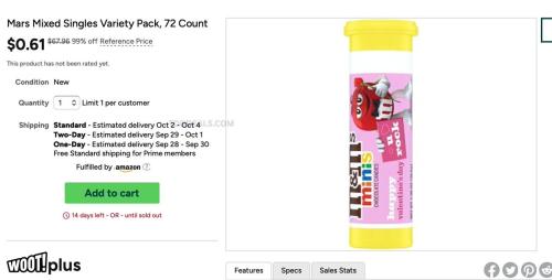 Mars Mixed Singles 72-Count for $0.61 (99% Off) deal at Woot