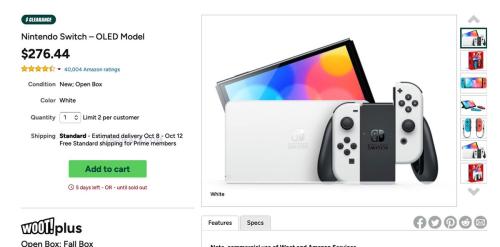 Nintendo Switch OLED for $276.44 deal at Woot
