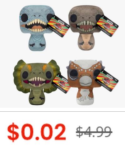 Funko Jurassic Park Mini Plush for Just 2 Cents deal at GameStop