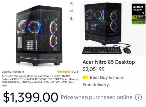 Over $650 Off RTX 5070 Gaming Desktop PC deal at Walmart