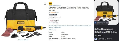 DEWALT Oscillating Kit Only $99 at Amazon deal at Amazon
