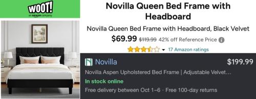 Queen Bed Frame for $57 at Woot deal at Woot