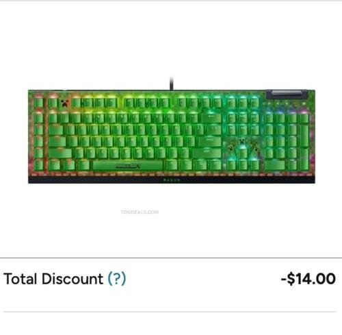 Razer Blackwidow Minecraft Edition 67% Off deal at Woot