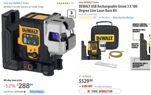 DeWalt Line Laser Kit at Lowest Price Ever deal at Amazon