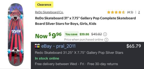 ReDo Gallery Pop Skateboard Under $10 deal at Walmart