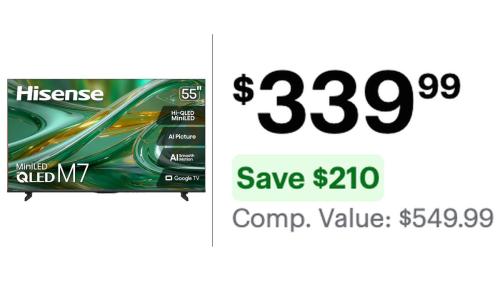 Hisense 55" Mini-LED Roku TV $210 Off deal at Best Buy