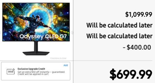 Samsung Odyssey OLED G7 4K Monitor $400 Off deal at Samsung