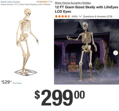 12FT Skeleton Restocked at Home Depot for $299 deal at Home Depot