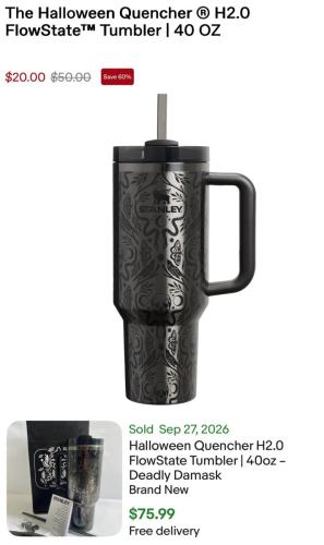 Stanley Halloween Tumbler Now $20 - 60% Off