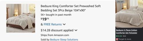 King Size Comforter for $19 at Amazon deal at Amazon