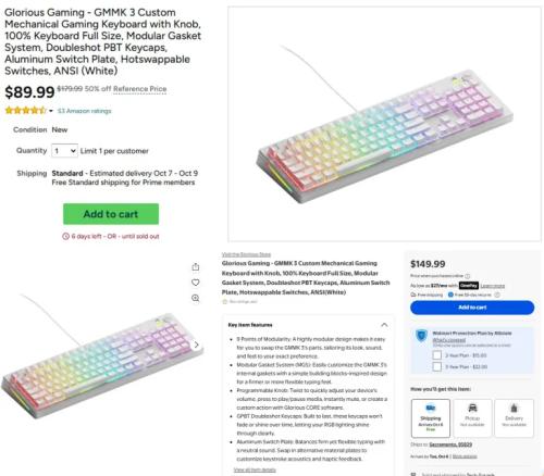Glorious GMMK 3 Keyboard $108 Off on Woot deal at Woot