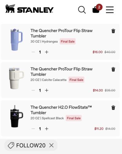 Up to 70% Off Stanley Tumblers