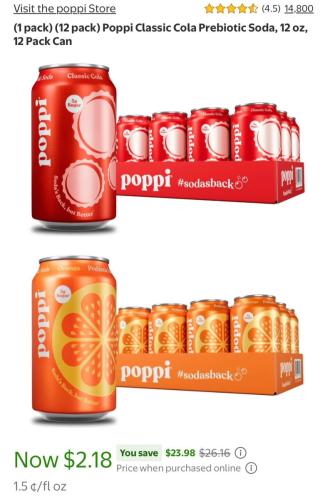 12-Pack Poppi Sodas for $2 at Walmart deal at Walmart