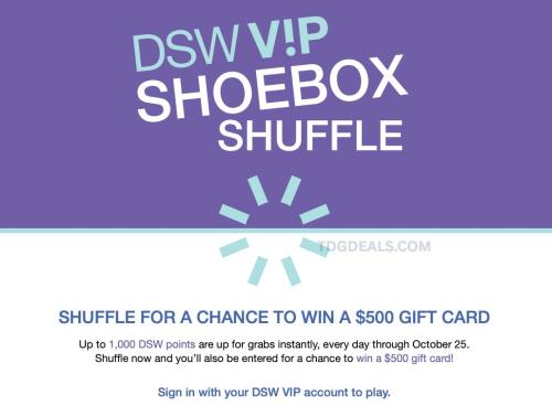 Win $500 DSW Gift Cards Instantly deal at DSW