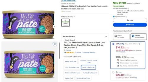 24-Pack Tiki Cat Food for $17 deal at Walmart