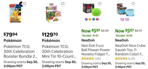 Pokémon 30th Anniversary Walmart Raffle deal at Walmart