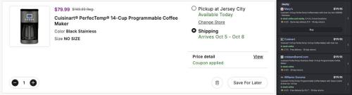 Cuisinart 14-Cup Coffee Maker for $79 deal at Macy's