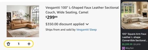 $650 Couch at Amazon Now $300 deal at Amazon