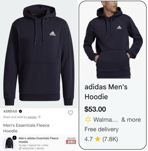 75% Off Adidas Fleece Hoodies - $13 deal at ShopSimon