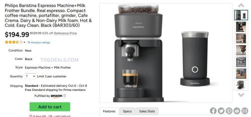Philips Baristina Bundle $194.99 (Was $530) deal at Amazon