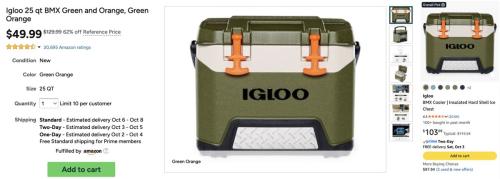 Igloo BMX 25 QT Cooler for $49 deal at Amazon