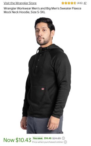 Wrangler Hoodies Dropping to $10 at Walmart deal at Walmart