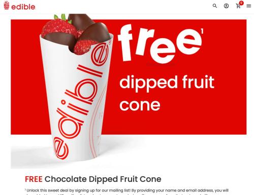 Free Chocolate Dipped Fruit Cone deal at Edible Arrangements