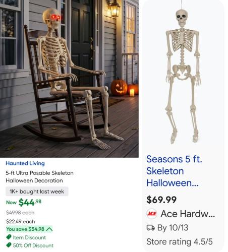 5ft LED Skeleton $44 for 2 at Lowe's deal at Lowe's