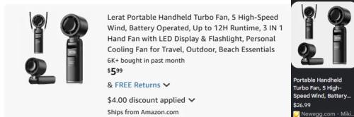 Handheld Fan Only $6 at Amazon deal at Amazon