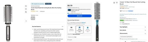 Conair Curling Brush Only $0.79 at Walmart deal at Walmart