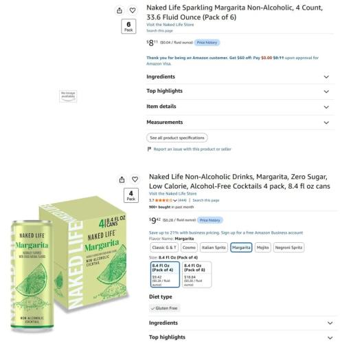 24-Pack Sparkling Margarita Drinks for $8 deal at Amazon