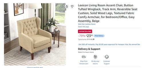 Accent Chair for Just $23 deal at Amazon
