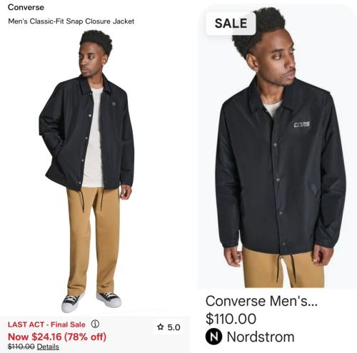 Converse Jackets from $110 to $24 at Macy's deal at Macy's