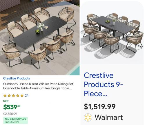 $1800 Off 9-Pc Outdoor Patio Dining Set deal at Lowe's