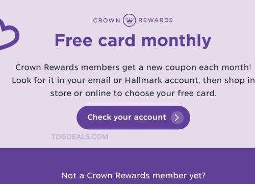 Free Hallmark Card for Rewards Members deal at Hallmark