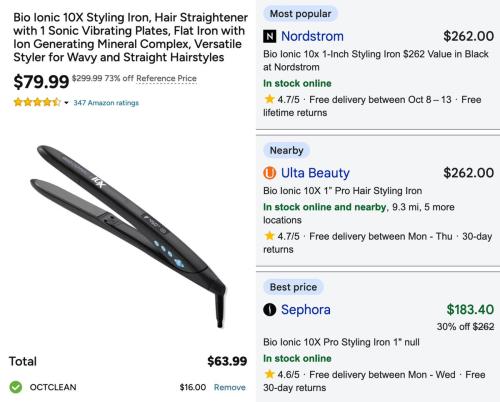 Bio Ionic Hair Straightener $236 Off deal at Woot