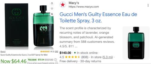 50% Off Gucci Guilty Cologne deal at Walmart