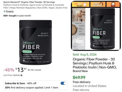 Sports Research Organic Powder for $13 deal at Amazon