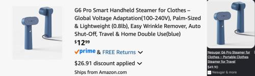 Portable Steamer Drops to $12 on Amazon deal at Amazon