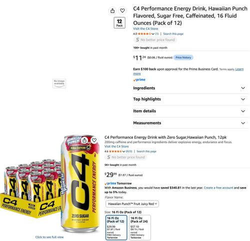12-Pack C4 Energy Drinks for $11 deal at Amazon