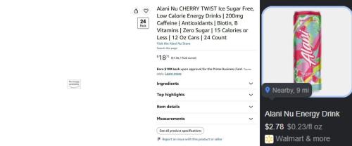 Alani Nu Energy Drinks 24-Pack for $18 deal at Amazon